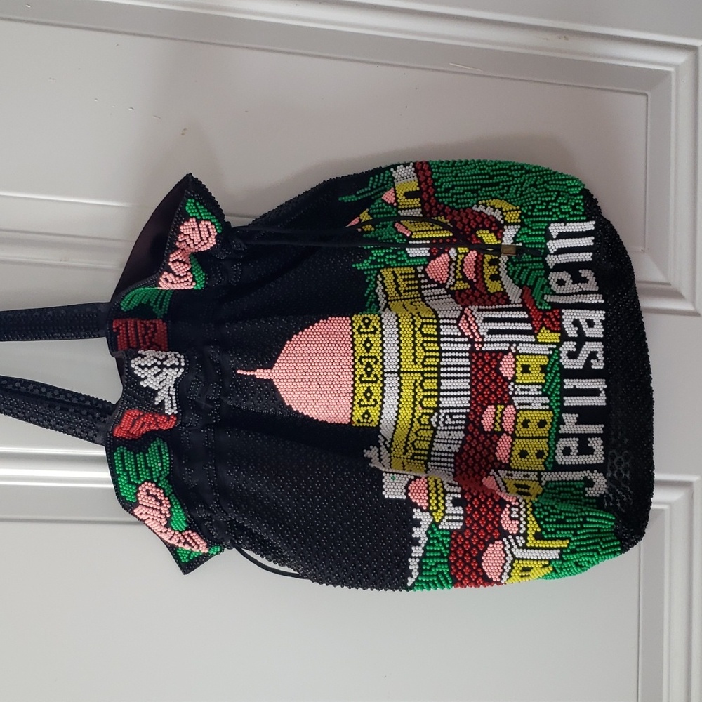 Vintage 1970 beaded Tote bag / Purse, Jerusalem